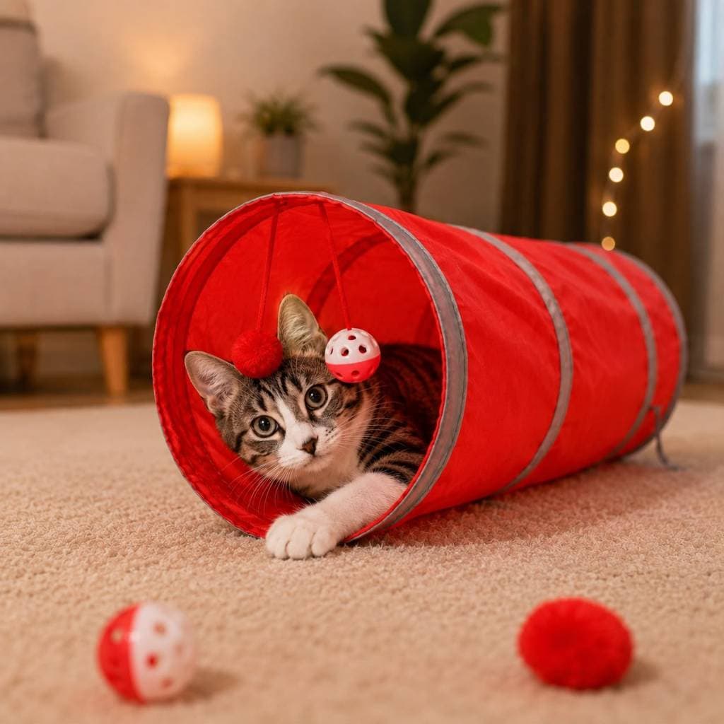Túnel Toca Colorido Para Gato Coelho Brincar Labirinto Interativo