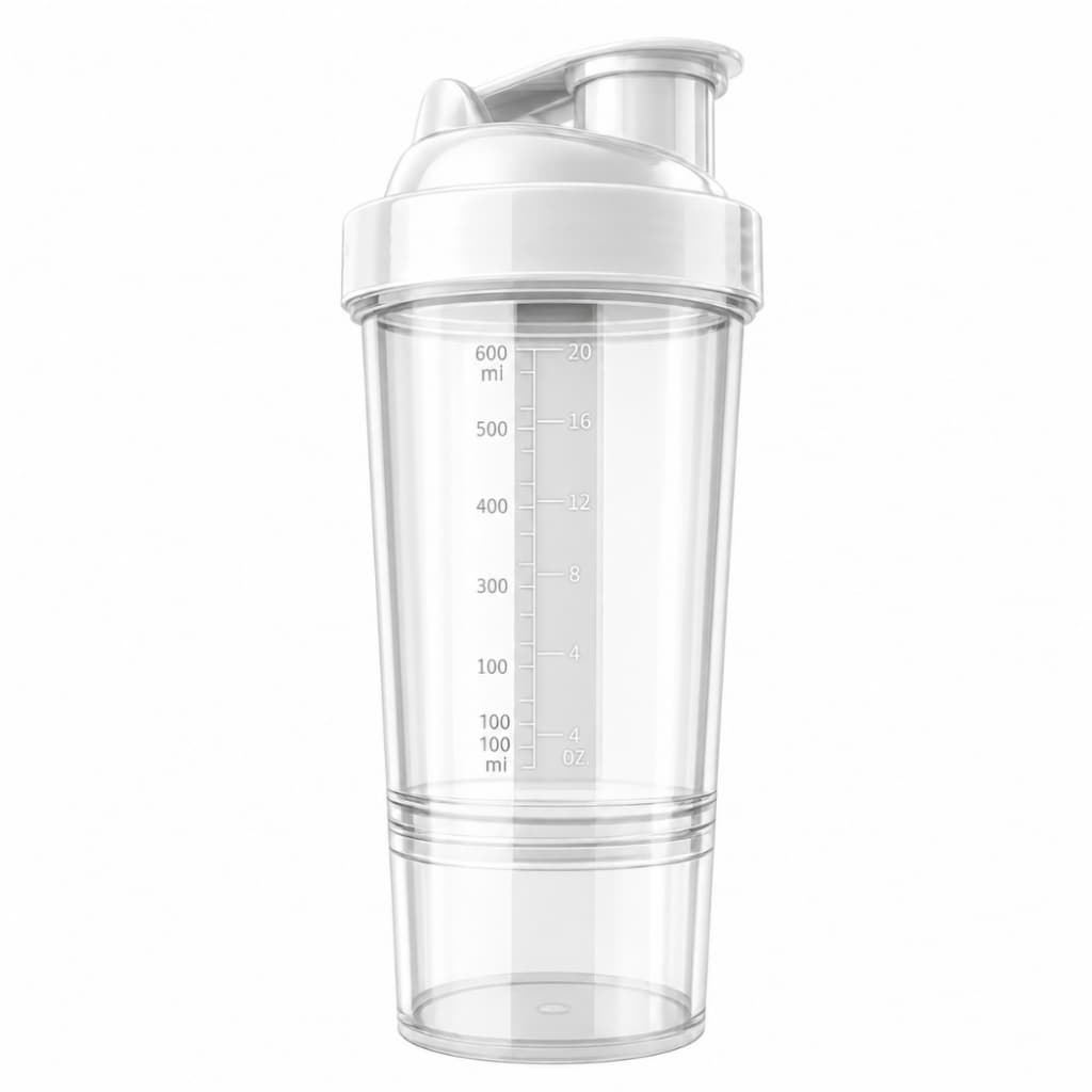 oferta! COQUETELEIRA TRANSPARENTE 600ML COM 2 COMPARTIMENTOS FITNESS NÃO VAZA | IDEAL PARA WHEY E ACADEMIA PROMOÇÃO