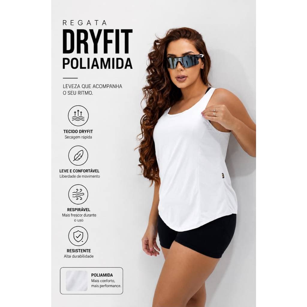 Regata Academia Feminina Tapa Bumbum Dry Fit Camiseta Caminhada