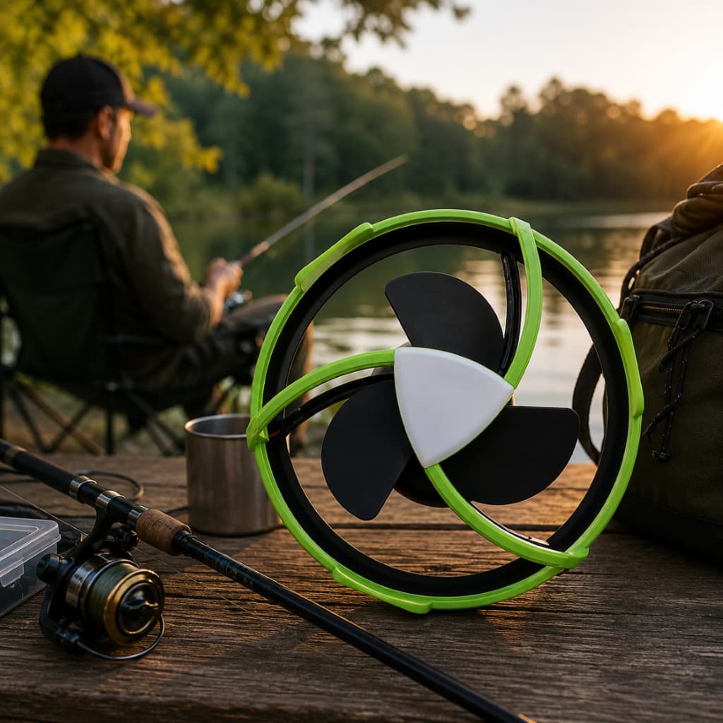 Mini Ventilador Portátil Iluminação Led Usb Recarregável Compacto Camping Acampamento Barraca Pesca
