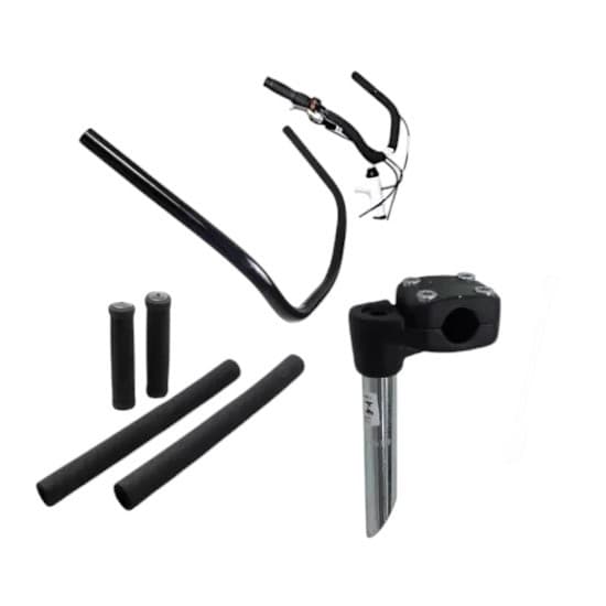 Kit Guidão Beach praiana caiçara + Manopla Espuma + Mesa Cross para bike bicicleta aro 20 24 26