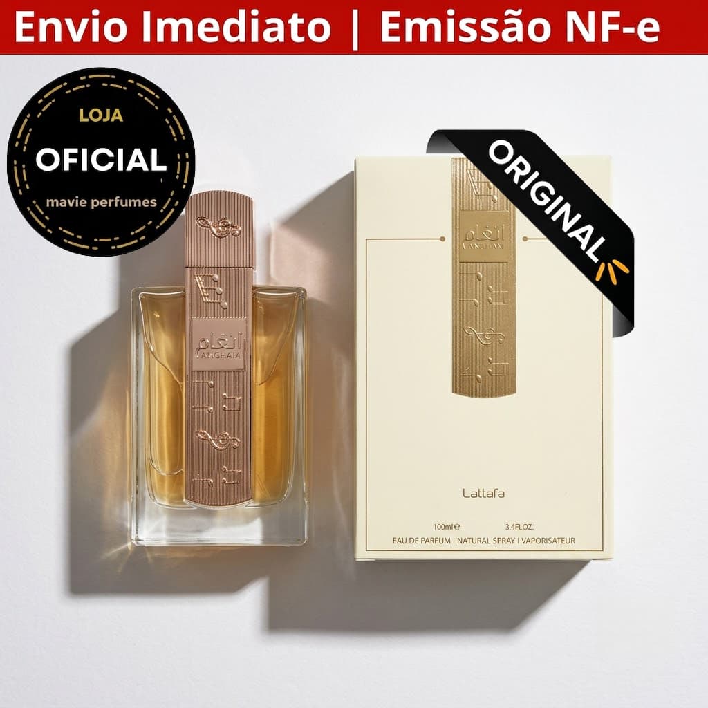 🔥Frete Grátis Perfume Lattafa -  Angham - Eau de Parfum - 100ml Seu charme secreto para arrasar nos dates