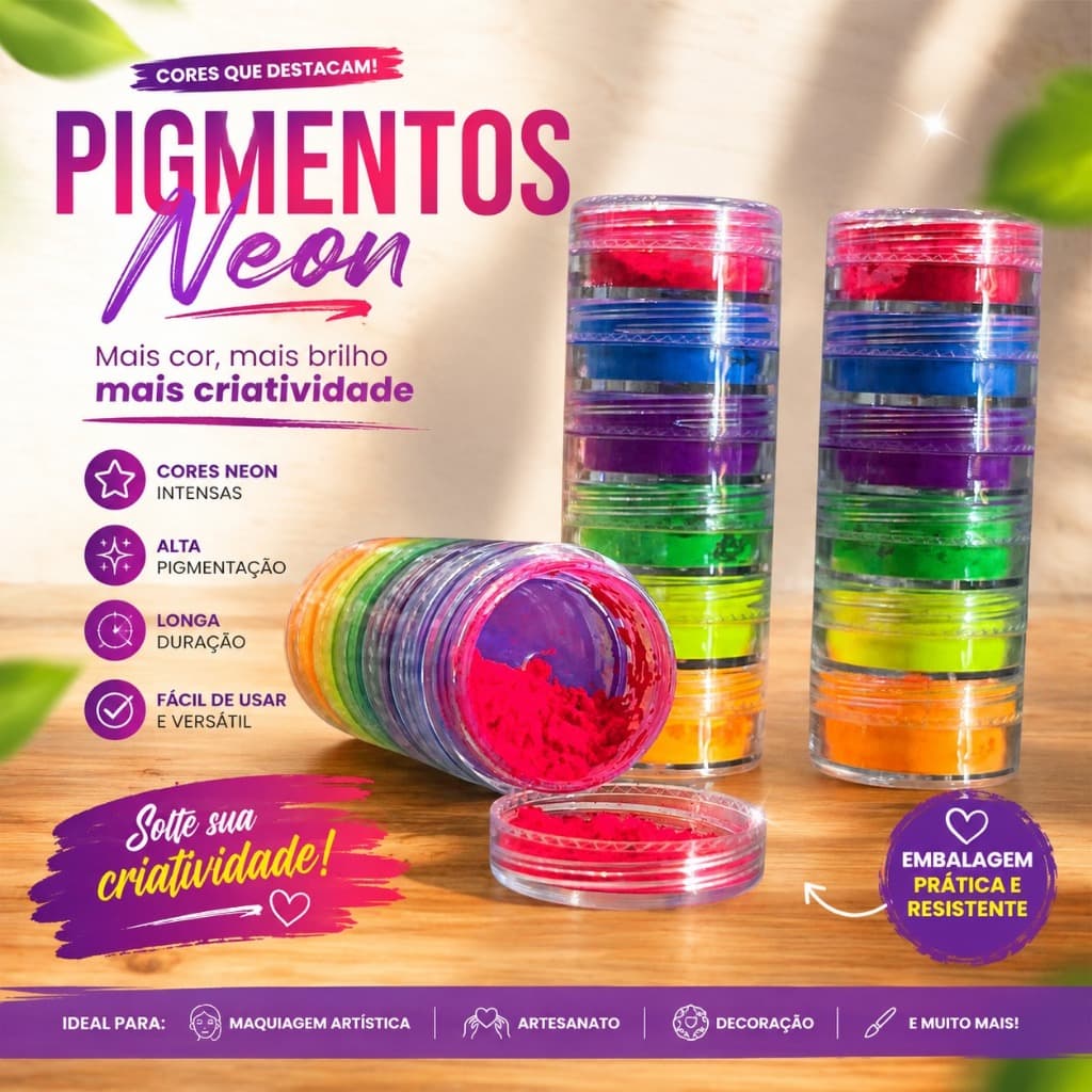 Torre neon decoração de unhas com 6 unidades de pó florescente brilhoso para maquiagem KS