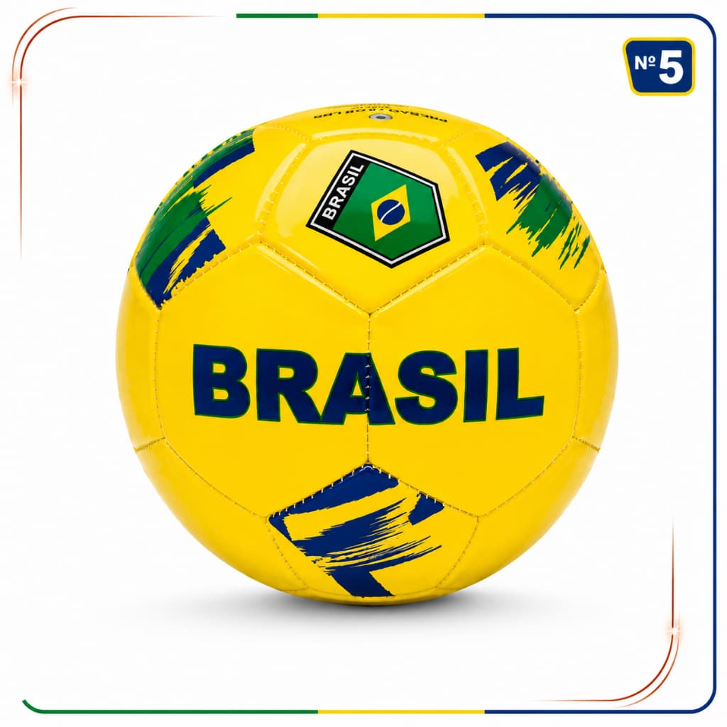 Bola Futebol Brasil Número 5 Costurada Vinil Campo Quadra