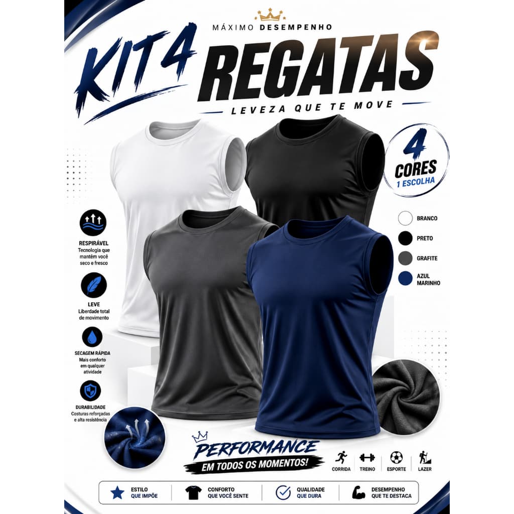 Kit 2 Regata Masculinas Canelada Ribana Premium Básica Academia Lançamento - ENVIO IMEDIATO