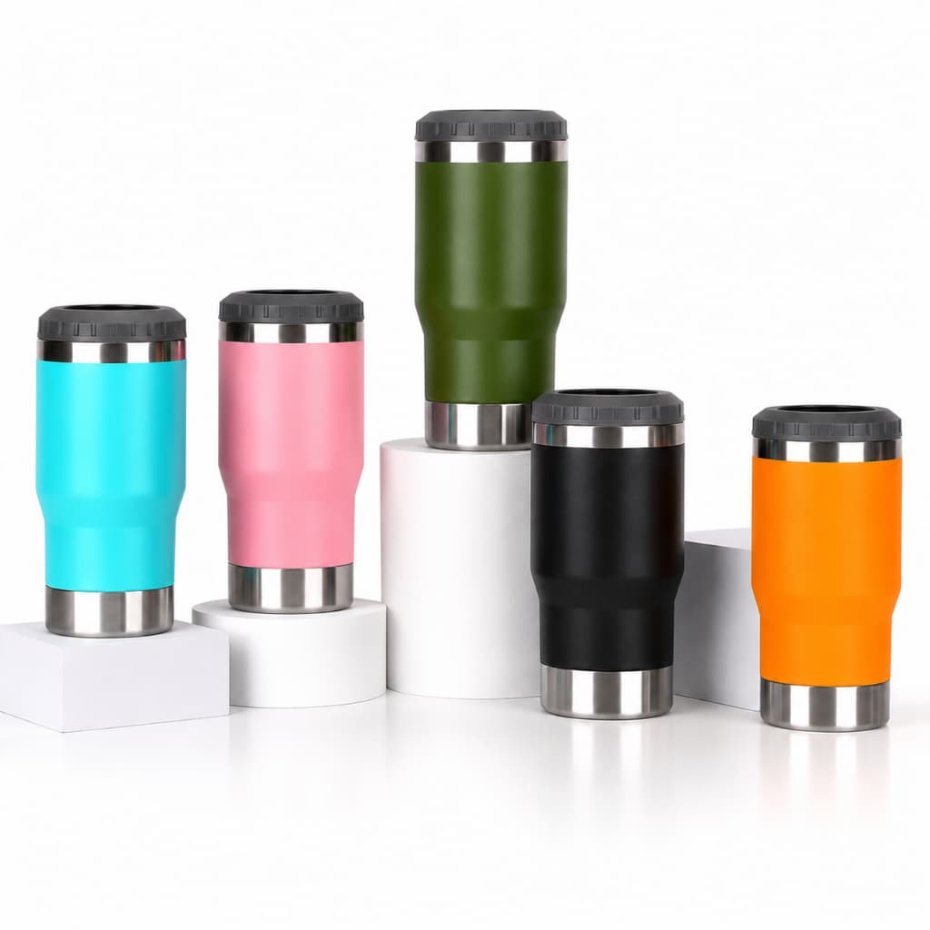Copo Térmico 420ml com Tampa e Alça para Latas e Long Neck