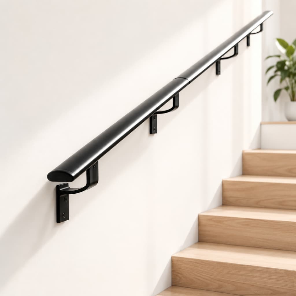Tubo Corrimão Aluminio Escada 3 Metros Parede Kit Completo Fácil Instalação Premium Reforçado Seguro