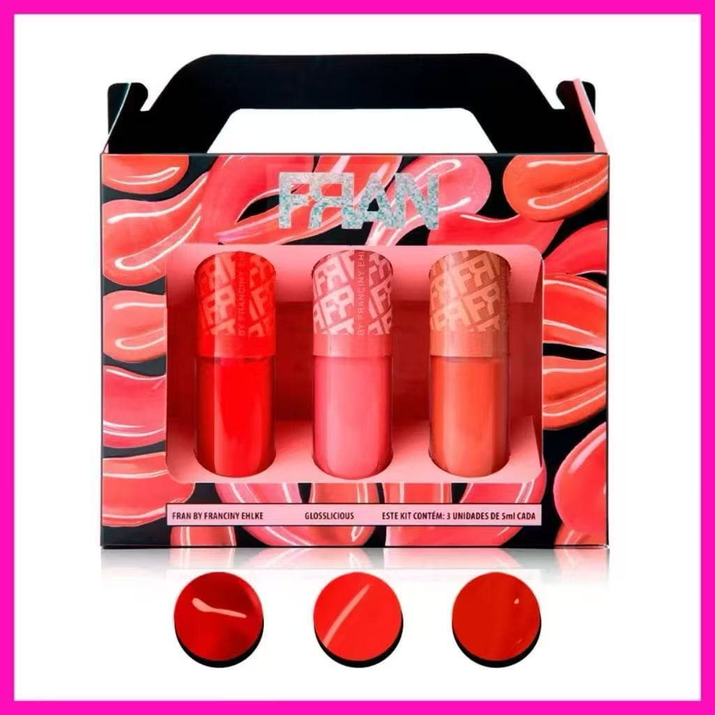 KIT 3 UNIDADES GLOSS LABIAL EM TRES TOM