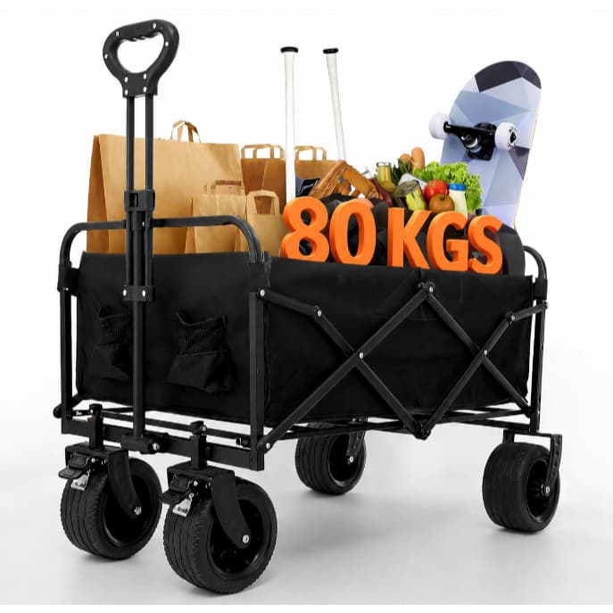 Carrinho Multiuso Para Camping Até 80kg Dobrável Camping Pesca Compras