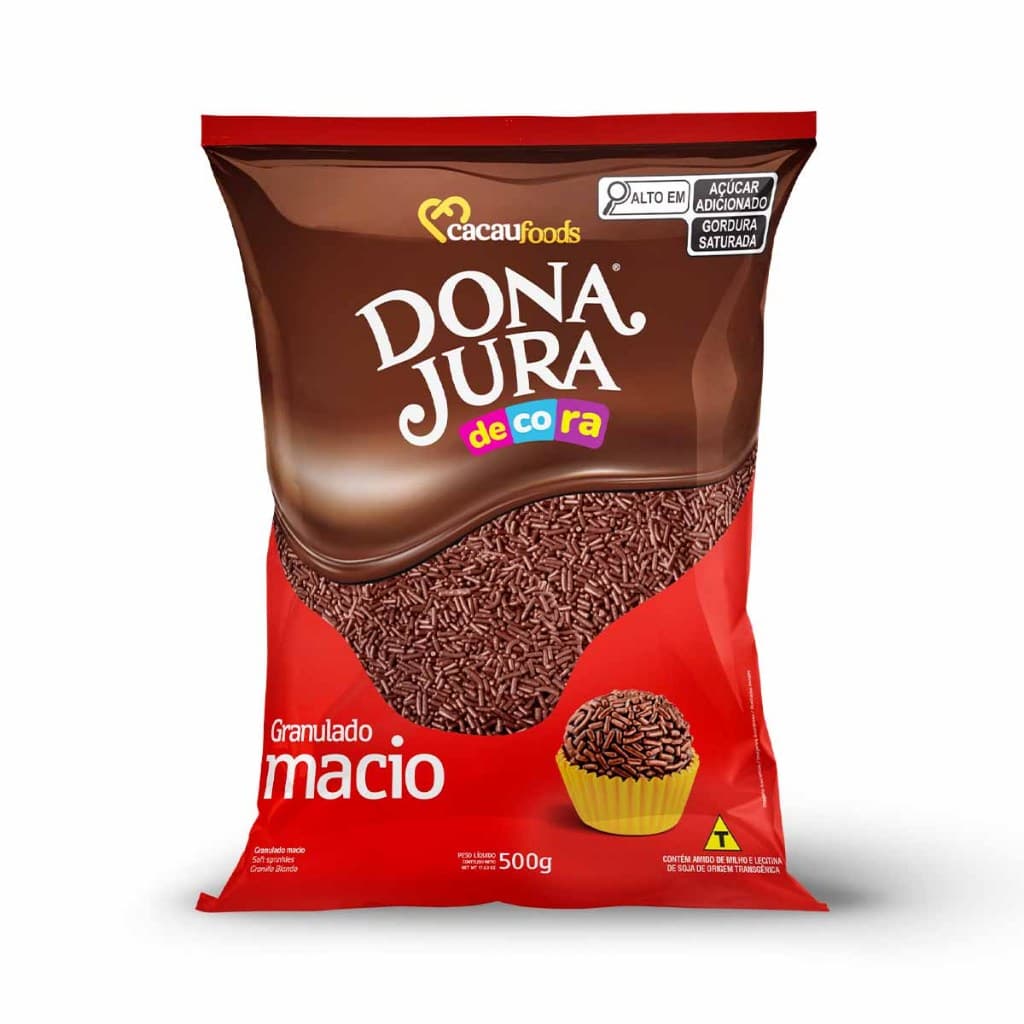 Granulado Macio Decorativo Bolos Doces Chocolate 500g Dona Jura