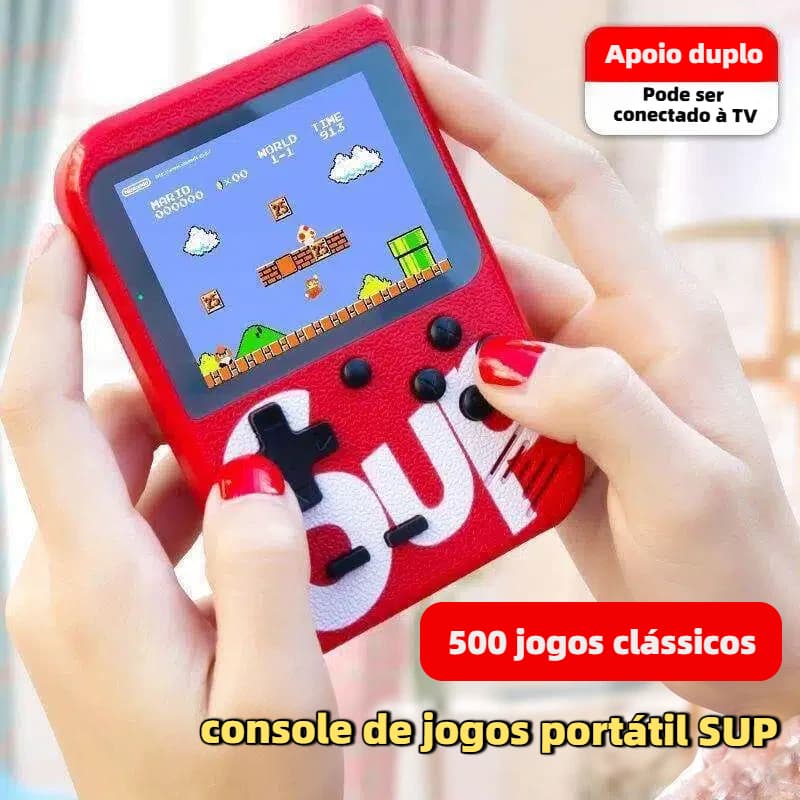 Console portátil com 400 jogos - Conecta-se à TV para 2 jogadores - Console eletrônico premium com 4 botões e controle s