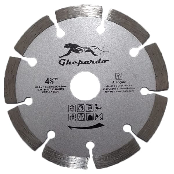 Disco de Corte Segmentado ideal para corte pedra, parede, tijolo, granito, mármore.