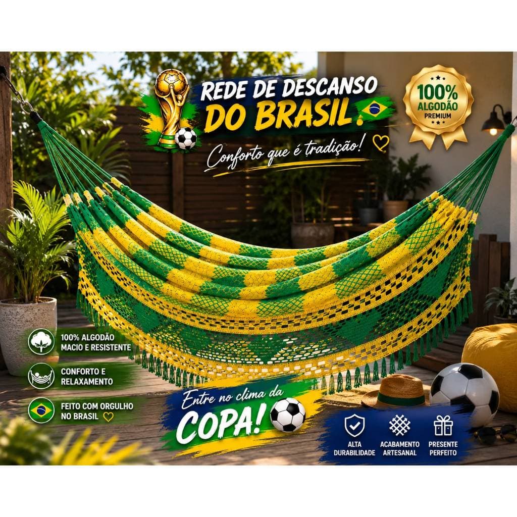 Rede de Dormir Bucho de Boi Casal Gigante 4,5x1,60 100% Algodão Suporta até 350Kg ENVIO IMEDIATO