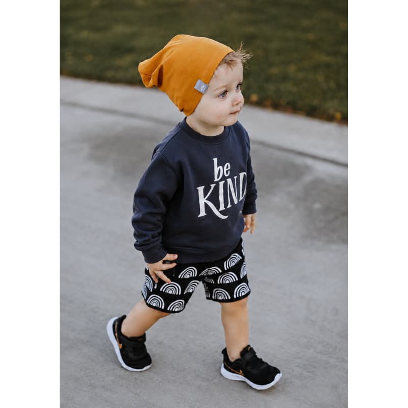 Conjunto Bebê Unissex Moletom Preto Blusa Be Kind + Calça Frio Inverno (01-03 meses)