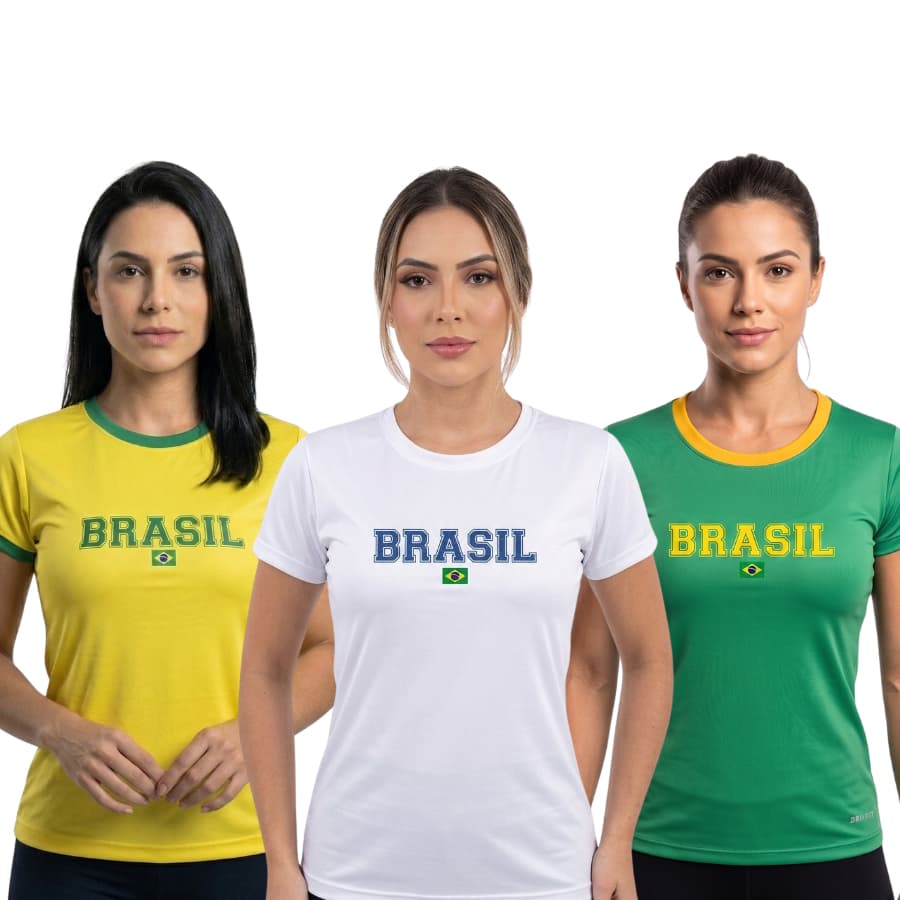 Kit 3 Blusas Feminina do Brasil Confortavel Leve Casual