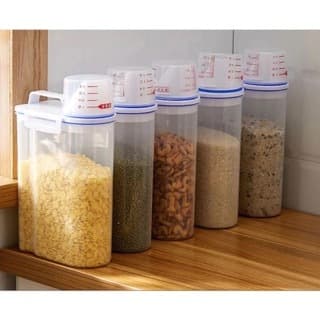 Potes Herméticos 2L Premium Com Medidor Organizador De Alimentos Mantimentos Arroz
