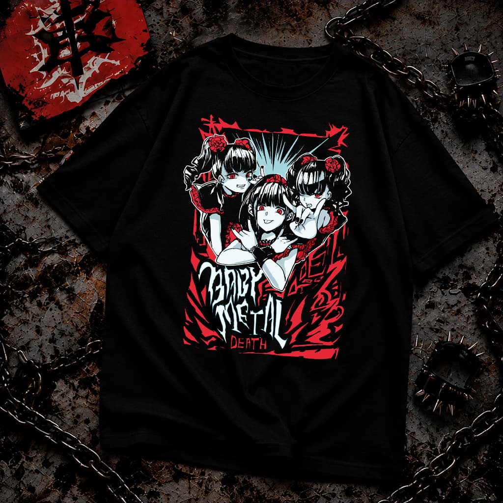 Camiseta Babymetal Death Rock Kawaii Metal Banda Internacional Japonês Unissex Masculino Feminino