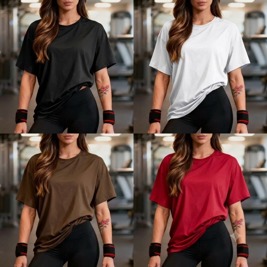 CAMISETÃO TREINO FEMININO LISA 100% ALGODÃO VARIAS CORES T-SHIRT OVERSIZED
