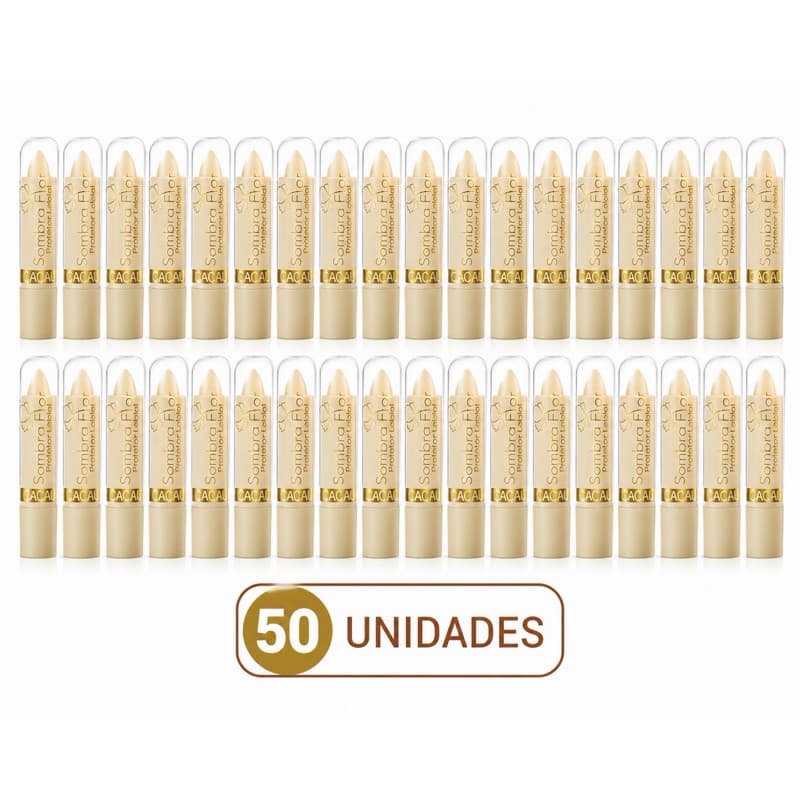 Kit 50 Protetor Labial Manteiga de Cacau Hidratante Atacado Revenda