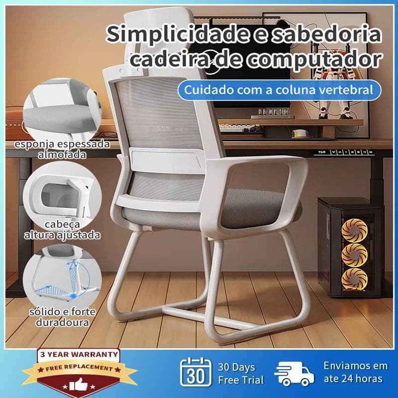 【Roamex】Cadeira de Escritório Ergonômica com Base Arco Reforçada e Encosto Respirável