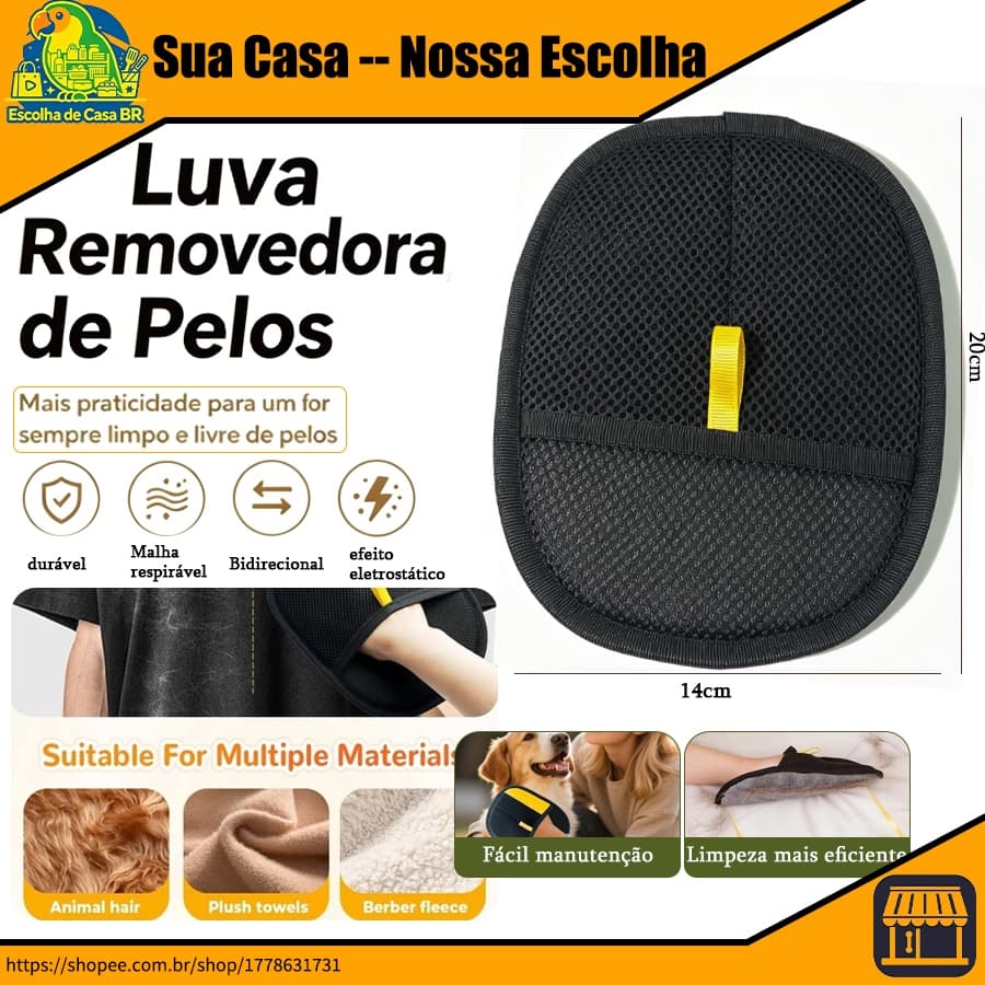 Removedor de pelos de pet; luvas para remoção de pelos com eletricidade estática; escova dupla face; escova para