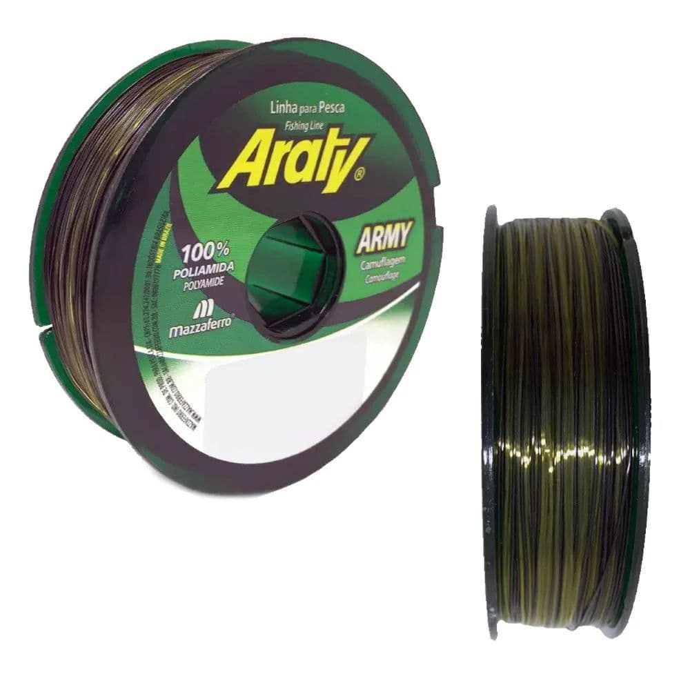 Linha Araty Army Camuflada 100m | 020mm, 025mm, 030mm, 035mm, 050mm | Nylon Monofilamento Bicolor Pesca