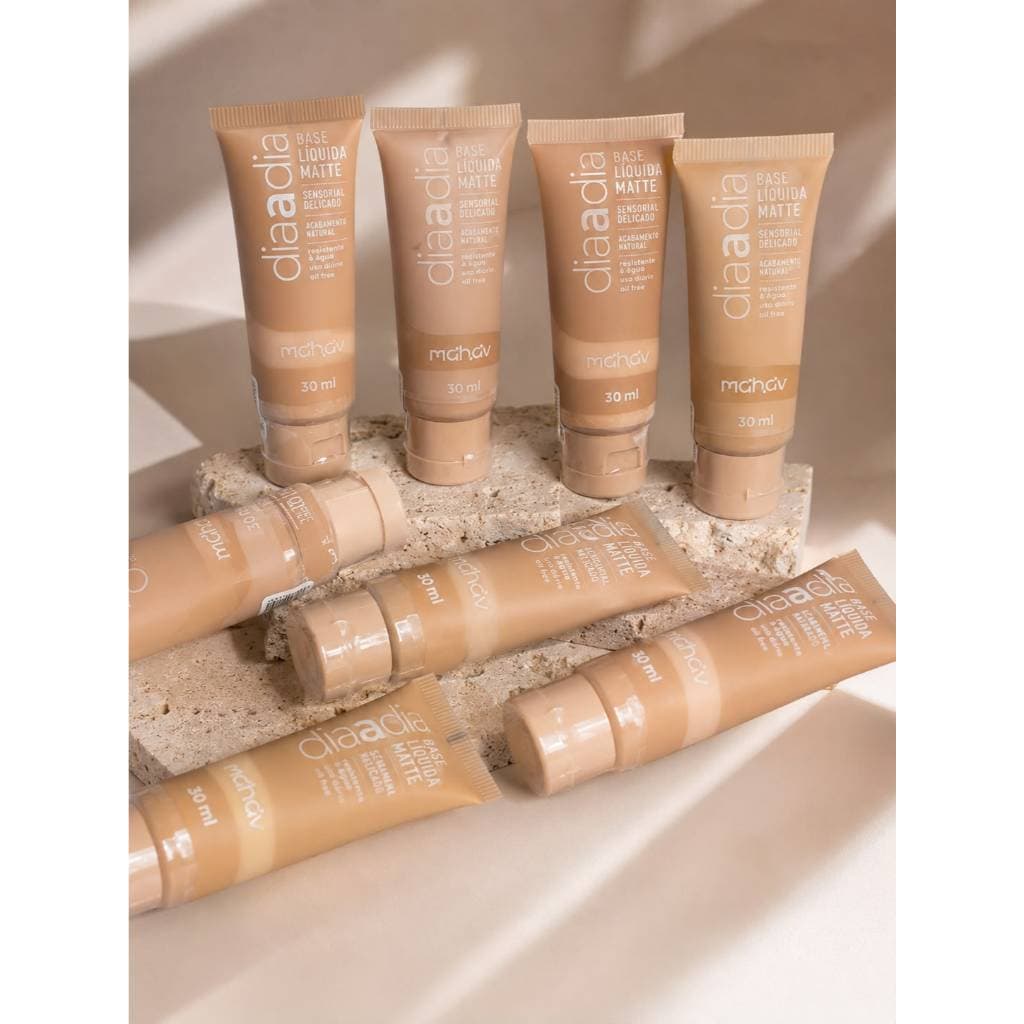 Mahav Base Líquida Matte Dia a Dia Cobertura Natural BM-MV Presente Pare Amor 30ml para Maquiagem Diária