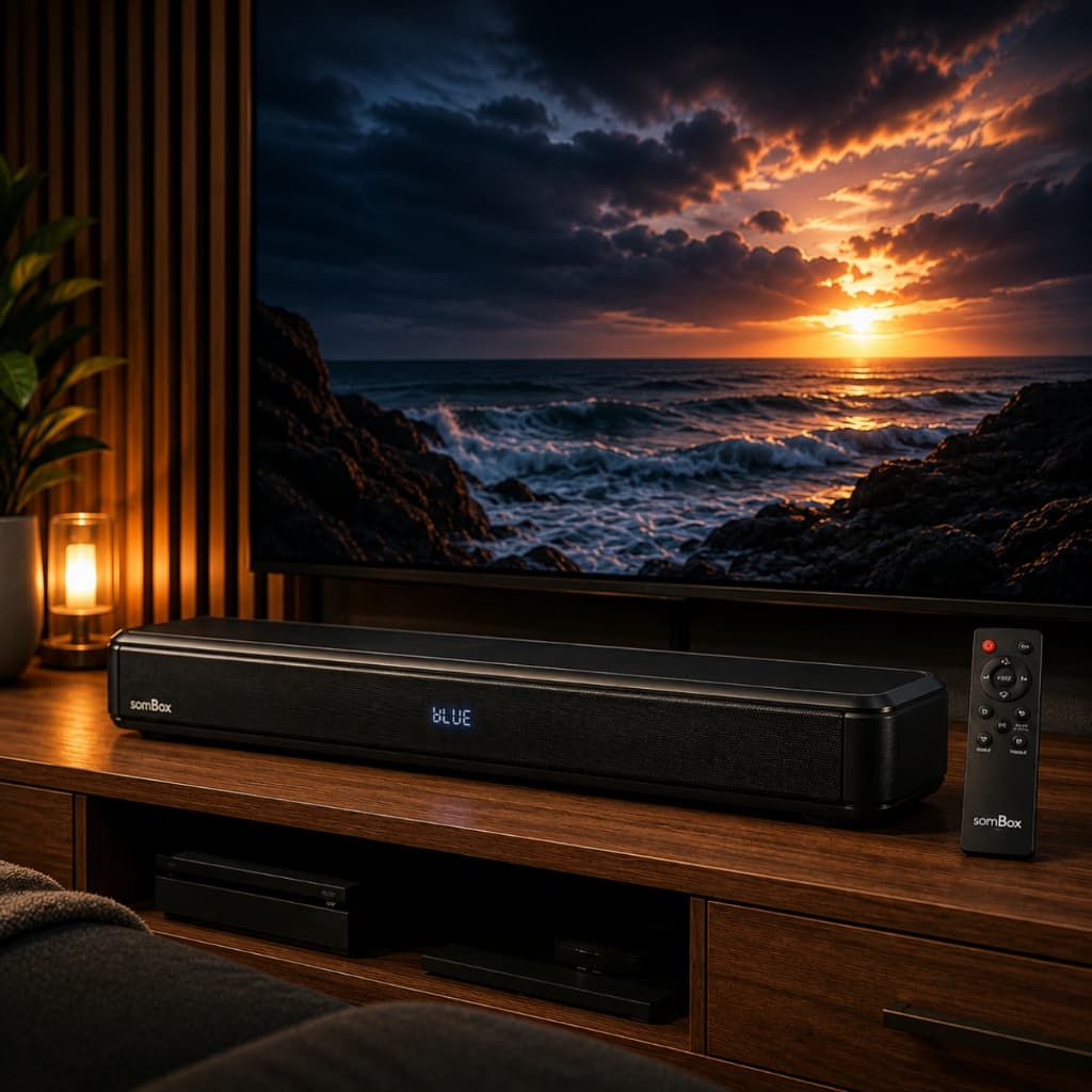 Soundbar SomBox 80W Home Theater 2.1 Bivolt HDMI ARC