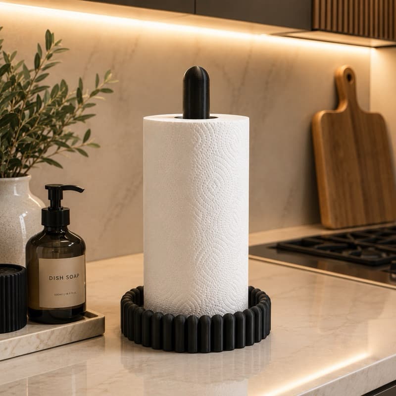 Porta Papel Toalha de Bancada Organizador Cozinha Moderna Suporte Decorativo Minimalista