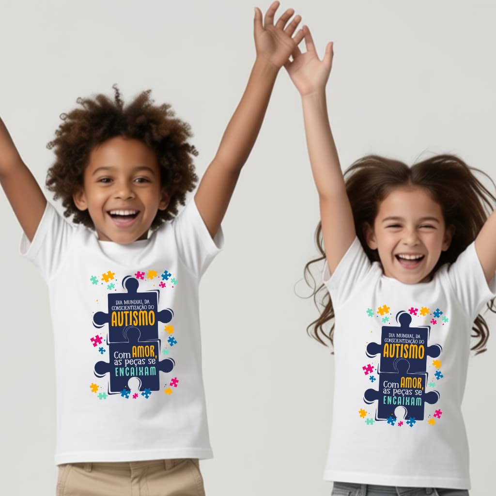 Camiseta Infantil Autismo Quando Você Conhece As Peças Se Encaixam Conscientização