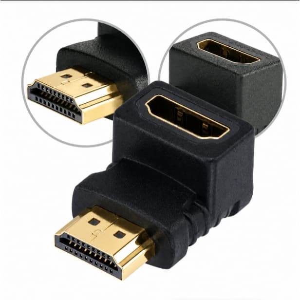 Adaptador Curva Hdmi Em L 90 Graus Macho X Femea Conector Curvo para TV Parede, Monitor e Projetor