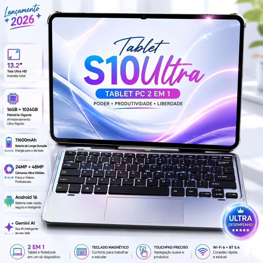 YINBER S10 Ultra 2-in-1 Tablet 13.2" 4K | 16GB + 1024GB RAM | Android 16 |E-sports Liquid Cooling | Keyboard and Pen