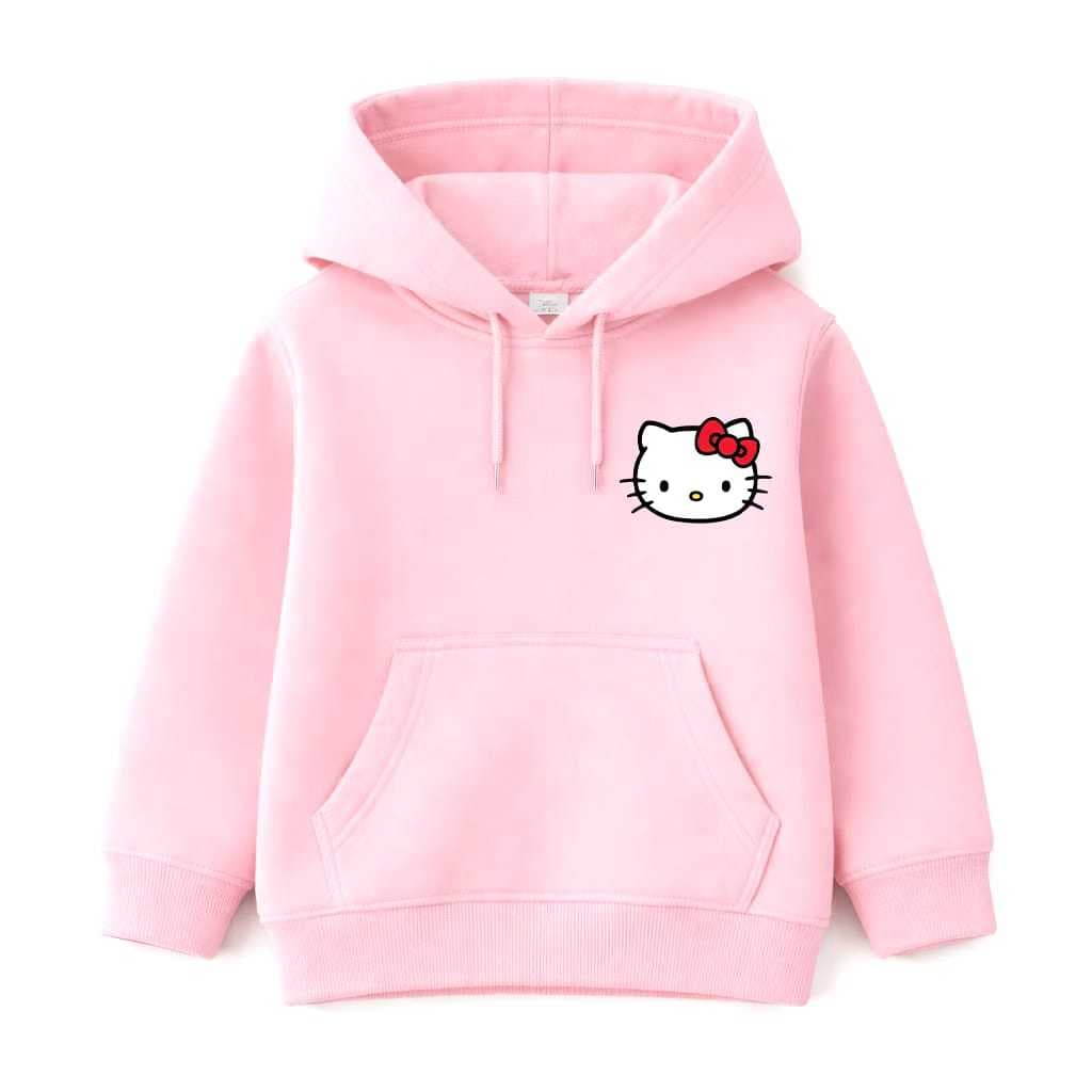 Moleton Infantil Meninas Capuz e Bolso Preto Rosa Vermelho Qualidade Premium
