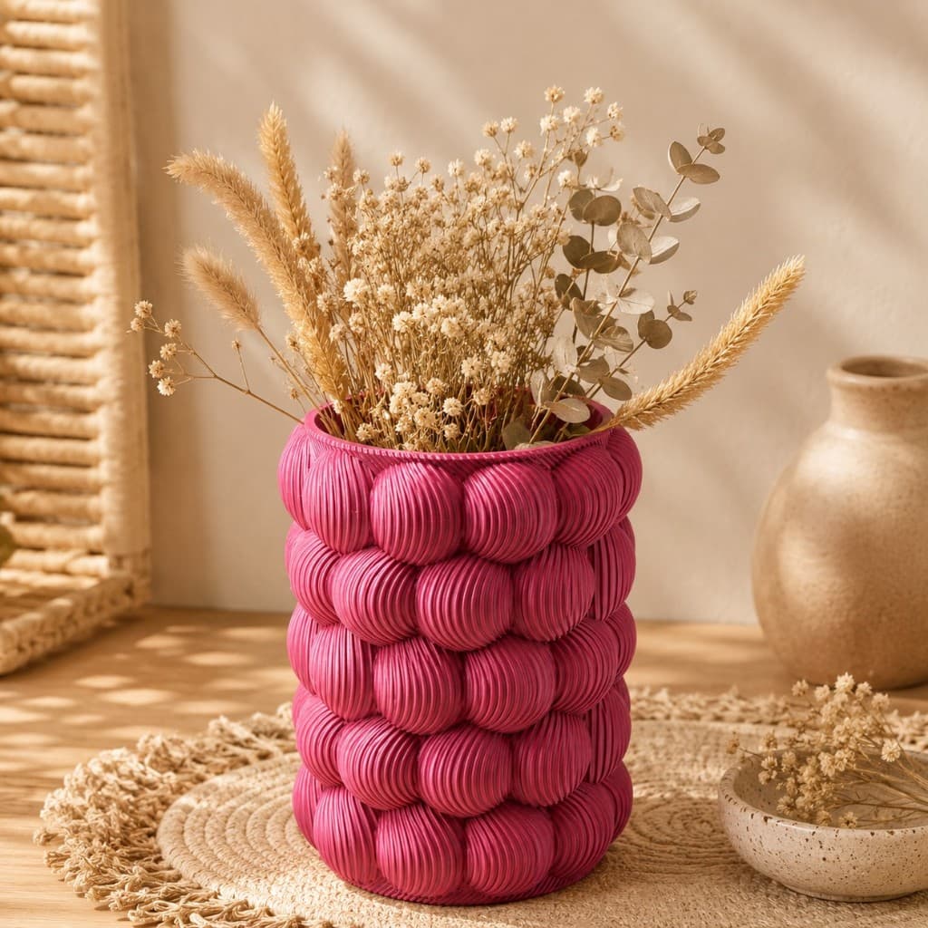 Vaso Decorativo Texturizado Design Escultural Moderno para Plantas Artificiais Sala Quarto Decoração