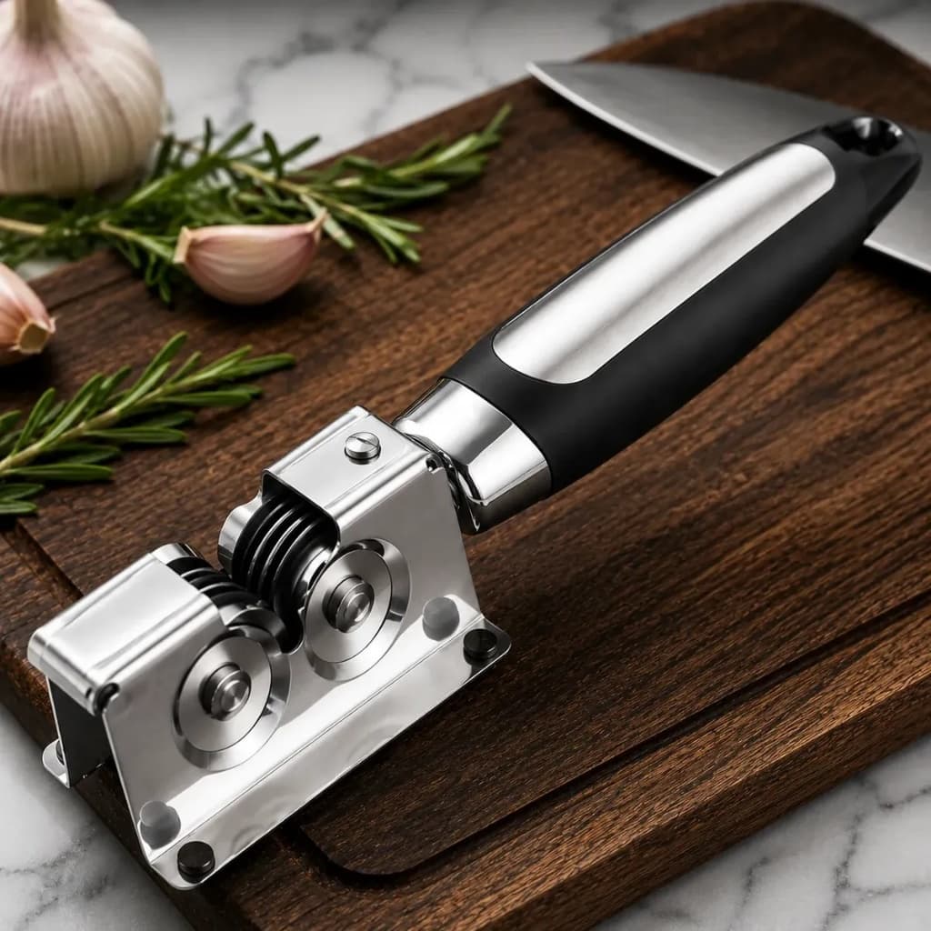 Afiador de Facas Profissional Manual 3 Estágios Amolador de Faca Aço Inox Afia Facas e Tesouras