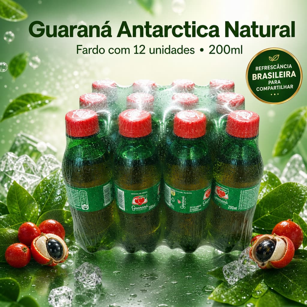 Fardo com 12 Unidades Guaraná Antarctica 200ml Refrigerante Original ZERO e MIX Promoção