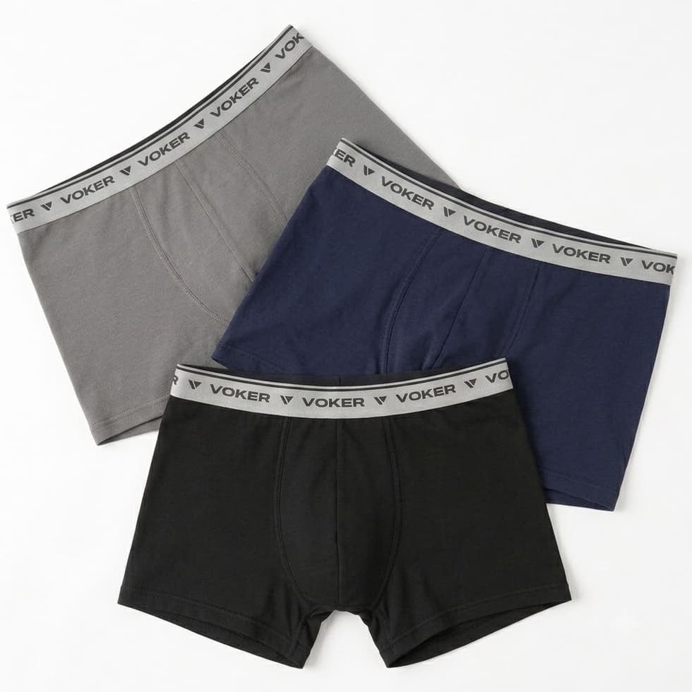 Kit 3 Cueca Boxer Polo Masculina Microfibra 100% Algodão Confortável Voker Original  - Prmoção !
