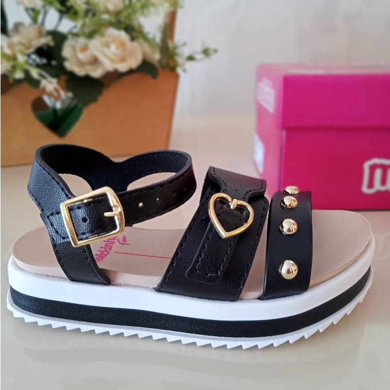 Sandália infantil Molekinha com brilho strass papete menina