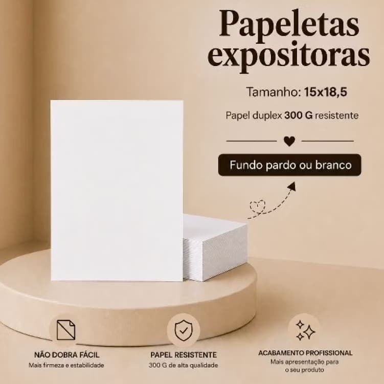 200 Cartela Papeleta 15x 18,5 Expositor Laço/Tiara/Turbante/Faixa/Duplex 300g Embalagem Econômica