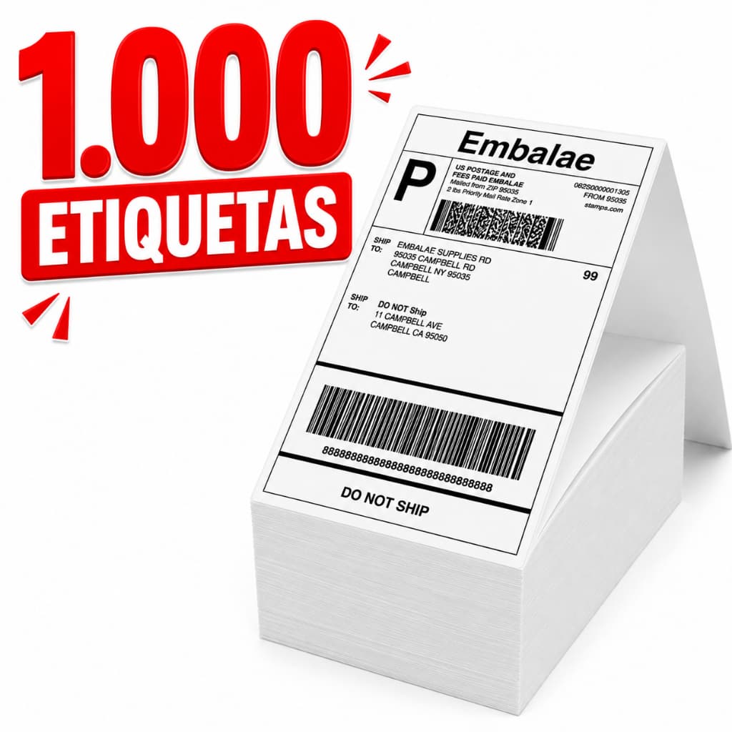 Etiqueta Termica Adesiva Resma 10x15 Ecommerce Envios Não Precisa de Ribbon