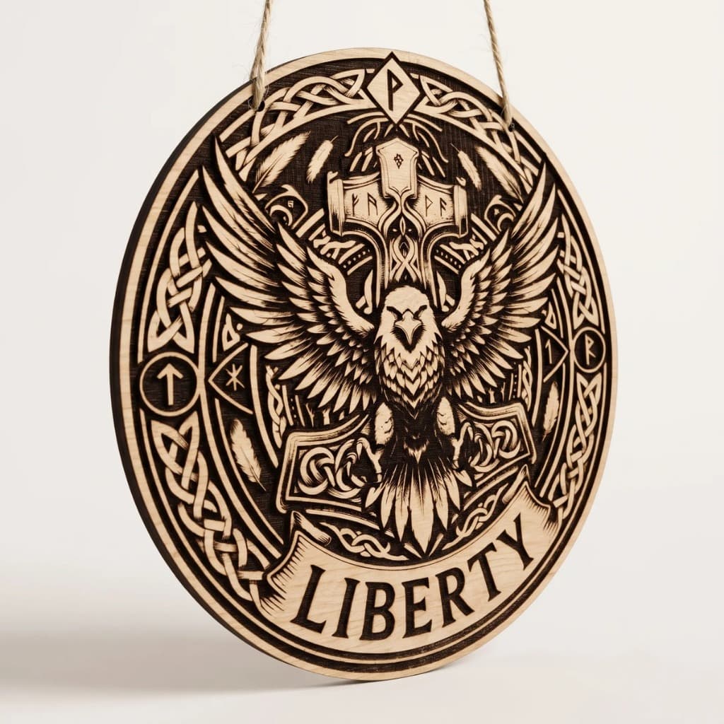 Placa Decorativa Rústica Águia Liberty - Exclusivo