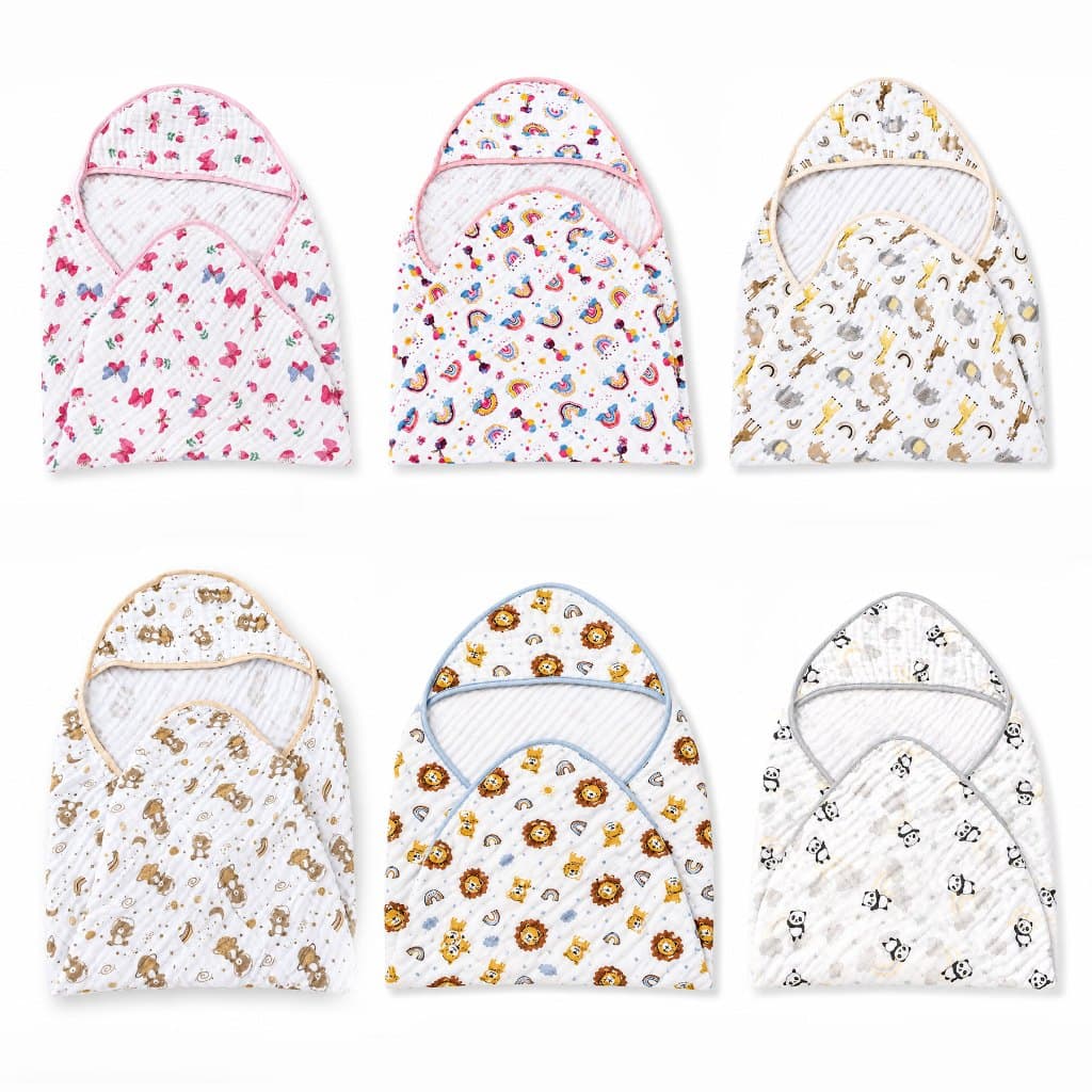 Toalha de banho de bebê com capuz soft 70X70cm toalha fralda dupla absorção menino ou menina