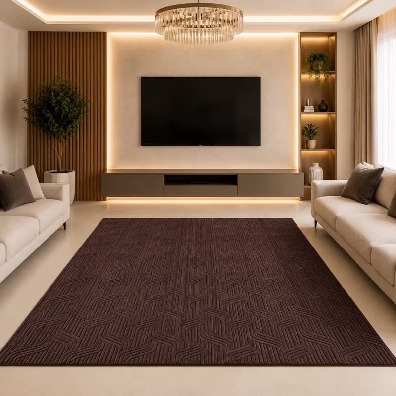 Tapete sala 400x200 Aveludado Geométrico Antiderrapante 4x2 Decoração com Conforto e Elegância Promoção