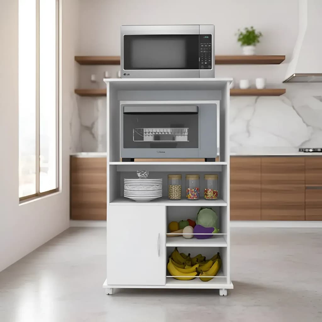 Balcão Armário Fruteira Multiuso Para Micro-ondas E Forno Com 1 Porta