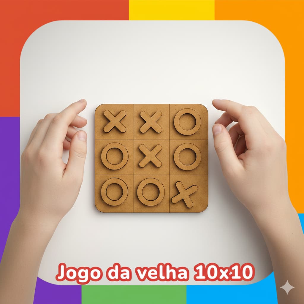 KIT 20 Jogos da Velha - Tabuleiro Jogo Brinquedo Presente - MDF Cru