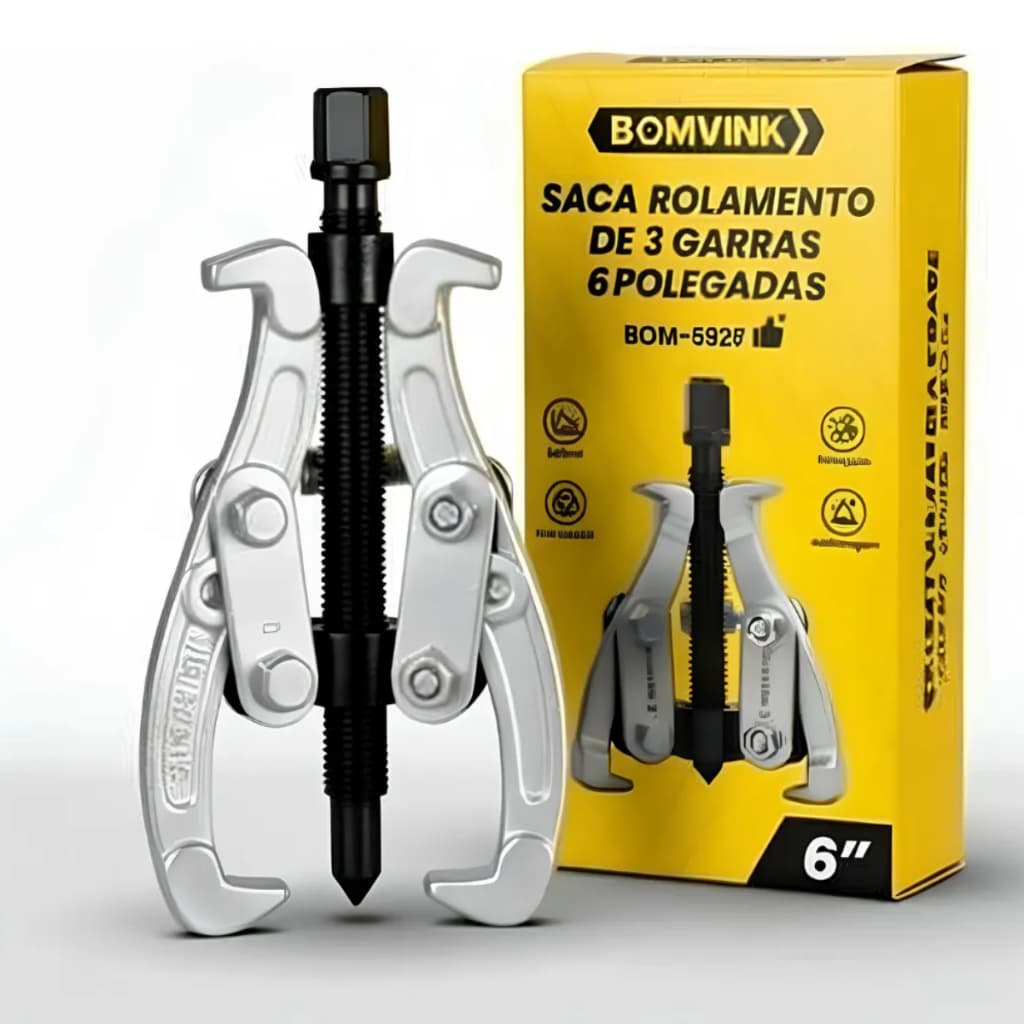 Extrator Saca Rolamento 3 Garras 6 Polegadas Força de 2,7 Toneladas