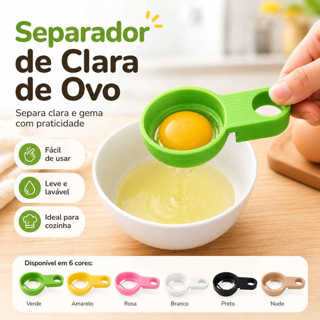 Separador de Clara e Gema de Ovo Kit com 2 unidades – Prático e Fácil de Usar