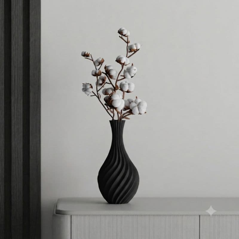 Vaso Decorativo Vorticia 18cm Design Espiral Elegante para Sala e Escritório | Decoração Minimalista Moderna Premium