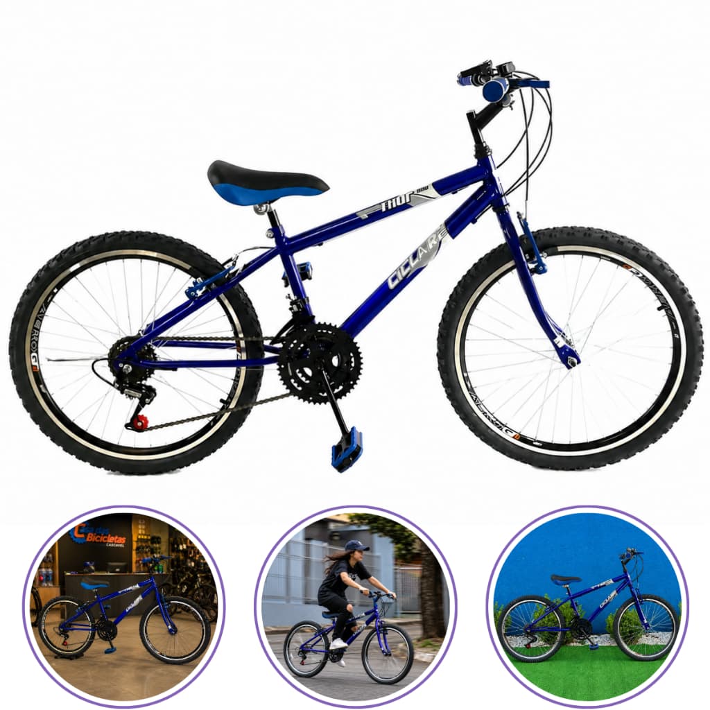 Bicicleta Bike Menino Aro 24 18 Marchas Aros Aero