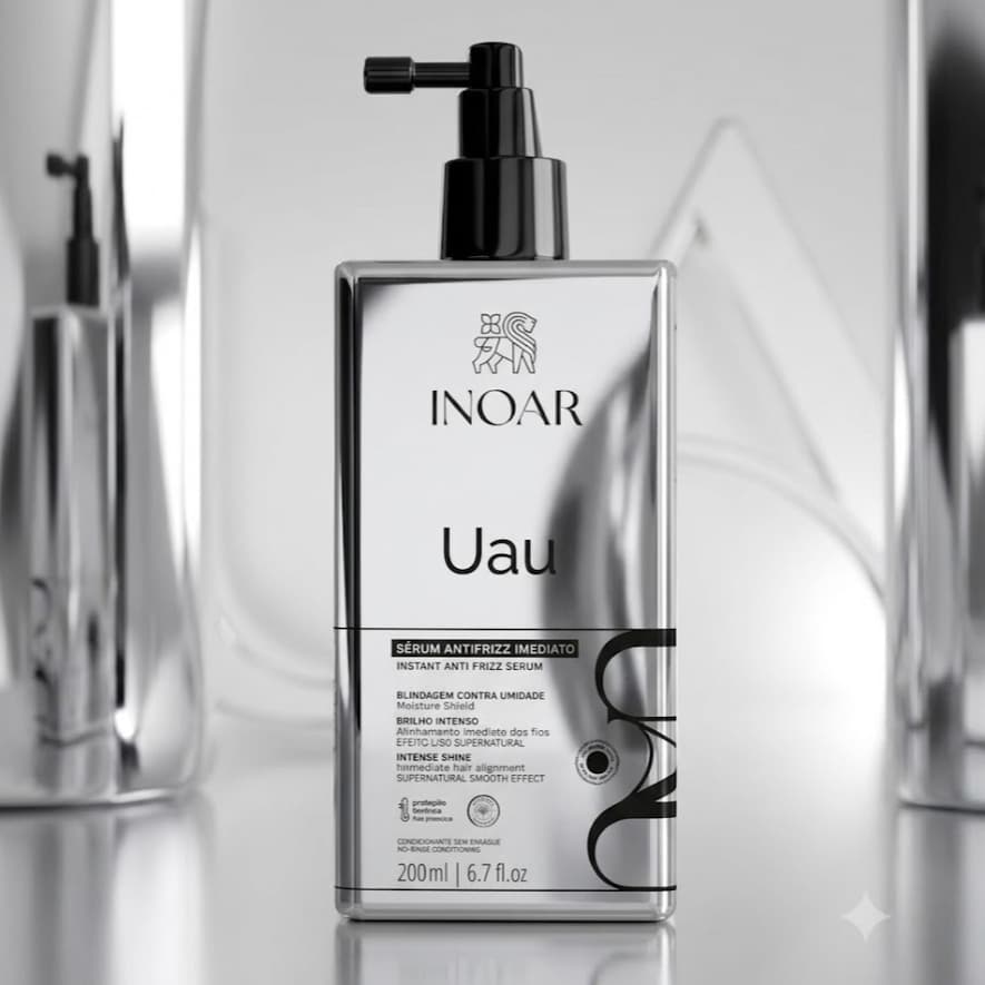 Inoar Sérum de Blindagem Multifuncional UAU 200ml - Fio c/ Película Repelente Umidade e Antifrizz